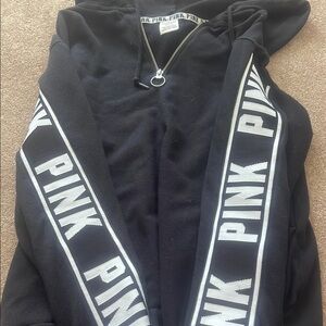 Black PINK Hoodie with White Accents